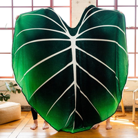 Glorosum Bantal Daun Motif, Selimut Bentuk Daun Bulu Hijau