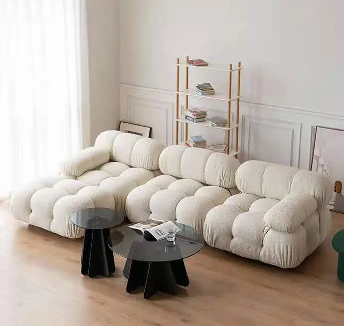 Nordische Lounge möbel l Form modulares Sofa Schnitts ofa Set moderne modulbare Kombination Samts ofa mit Ottomane
