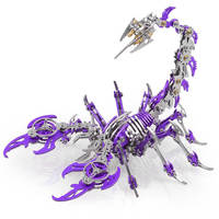 454 pièces de puzzle en métal 3D en forme de scorpion, kit de modèle coloré pour cadeaux et décoration