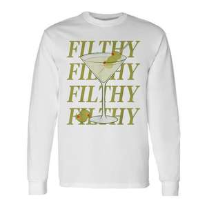 Camiseta de manga larga Dirty Martini Lovers con diseño de cóctel sucio - Product Image 1