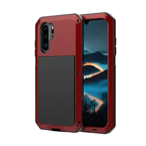 Casing Huawei P30 Pro, sarung HP baja aluminium Tempered Glass tahan guncangan