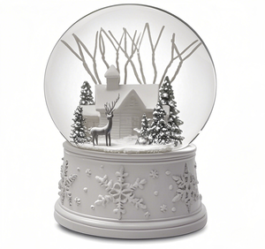 Trắng Quả Cầu Tuyết Nhà Sản Xuất Giáng Sinh Trang Trí Nước Bóng Pha Lê Bóng Tùy Chỉnh Giáng Sinh Mùa Đông Cảnh Nhà Tuyết Toàn Cầu - Product Image 2