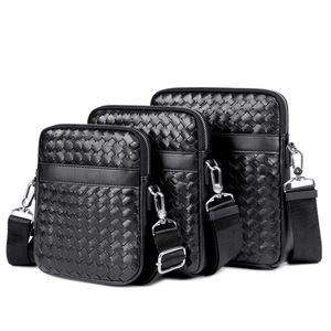 Hot Sell Custom Logo Designer Business Styles Black Messenger <b>Bags</b> for Men <b>Soft</b> Waterproof Pu <b>Leather</b> Cross Body Sling <b>Bag</b> - Product Image 3