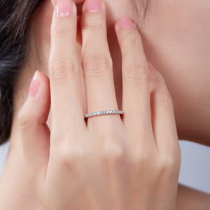 Anillo de Protección Recto J&C en Plata de Ley 925 con Baño de Oro Blanco y Diamante Cultivado en Laboratorio de 0.33ct Color D para Mujer - Product Image 6
