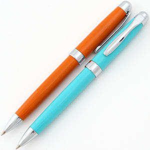Stylos à bille exécutifs en métal orange en gros promotionnels avec logo personnalisé - Product Image 2