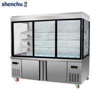 Vitrine Réfrigérée Commerciale à Double Température pour Plats Chauds et Maocai, en Acier Inoxydable, pour Traiteur