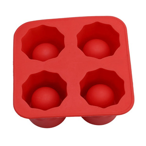Four Hole Silicone Ice Tray Mold Round Sphere Reusable For Water Cola Whiskey Ice Ball Maker - Product Image 5