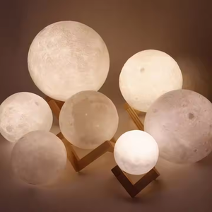 Lámpara de luna de noche LED impresa en 3D media moderna con Control remoto luces de colores recargables por USB regulables para el dormitorio del hogar - Product Image 1