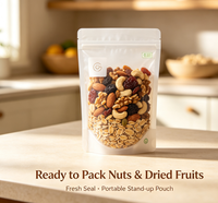 Sachet Doypack en aluminium imprimé personnalisé de qualité alimentaire avec fermeture zip pour fruits secs, noix et snacks – Emballage plastique OEM ODM
