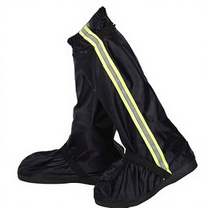 Copriscarpe Impermeabili Alti con Suole Antiscivolo Rinforzate e Resistenti all'Abrasione; Stivaletti Impermeabili in Tessuto Oxford per Adulti Unisex - Product Image 1
