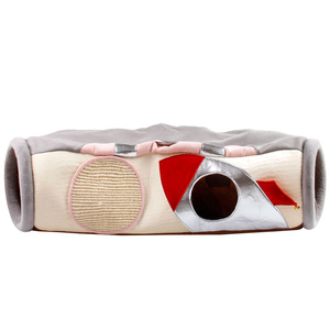 Venta al por mayor de animales de juguete con estampado plegable para mascotas gato túnel cama rascador para Chinchillas y UFO Steamship también Casa de mascotas - Product Image 3