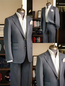 Мужской костюм премиум-класса для офиса, индивидуальный пошив, шерстяной, для повседневной корпоративной носки - Product Image 4