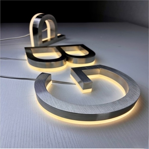 Enseigne Daco OEM/ODM personnalisée avec logo 3D rétroéclairé pour écoles et hôtels, publicité extérieure, éclairage <span class=keywords><strong>LED</strong></span>, étanche IP65, conception gratuite - Product Image 1