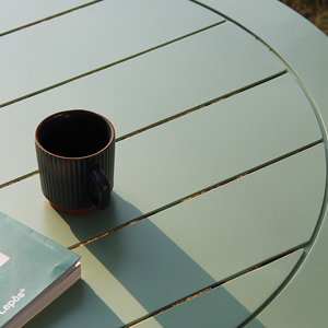 Mesa de centro redonda de aluminio, mesa de negocios informal, muebles modernos para exteriores, lo último - Product Image 5