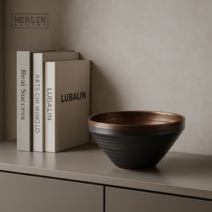 Maceta de cerámica esmaltada de Metal de lujo moderna <span class=keywords><strong>Merlin</strong></span> Living para decoración de jardín y jardineras para jardinería - Product Image 4