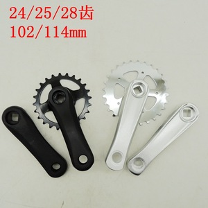 Pédalier de vélo pour enfants, 102/114 mm, 28t-32t, en alliage d'aluminium, pédalier de vélo électrique, pignon à trou carré - Product Image 2