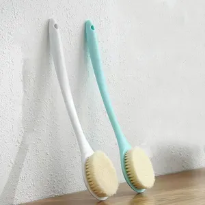 Wholesale Fashion Exfoliating Body Shower Sponge Long Handle Exfoliating Back Brush Scrubber Soft Synthetic Bath Brush