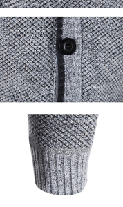 Fabricants de vêtements sur mesure, <span class=keywords><strong>pull</strong></span> en tricot uni à <span class=keywords><strong>manches</strong></span> longues classique pour homme, cardigan à col en V boutonné pour homme <span class=keywords><strong>avec</strong></span> poches - Product Image 4