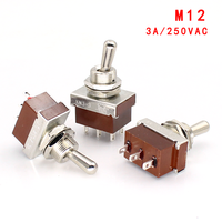 Interrupteur à bascule DPDT 5A 250VAC 6 broches On-on 2 positions, interrupteur momentané DPDT M12