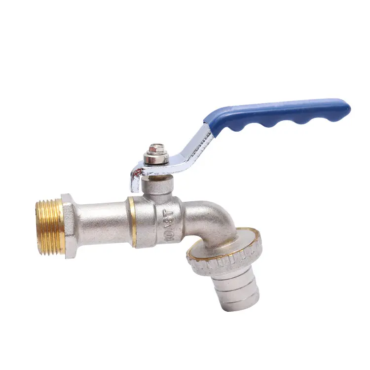 High quality blue lever handle brass quick open ball bibcock bib water tap garden hose cock 3/4" toilet valve