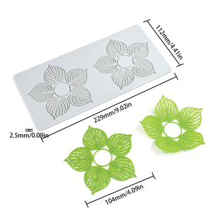 Molde de silicona de 2 orificios con diseño de hoja hueca y encaje para corona de invierno, plantilla para decoración de pasteles, molde para azúcar comestible y decoración de repostería - Product Image 3