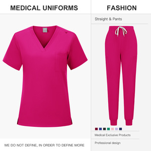 Unisex Scrub Suit Two Piece Short Sleeve Moisture Wicking Hospital Uniform For Medical Professionals S XXL - Product Image 5