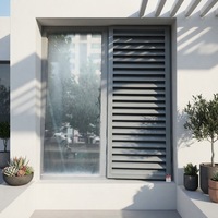 Volets extérieurs en alliage d'aluminium durables, résistants à la pluie, réglables, thermolaqués, résistants aux intempéries, installation facile sur mur