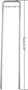 U-Shaped Galvanized Steel Metal Landscape Stakes Pegs Pins <strong>Spike</strong> for Weed <strong>Barrier</strong> Fabric Ground Cover &amp; Landscaping &amp; Tent - Product Image 2