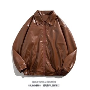 Jaqueta de Couro Masculina com Gola Alta, <span class=keywords><strong>Cardigan</strong></span>, Jaqueta de Motocicleta, Casaco de Primavera por Atacado - Product Image 3