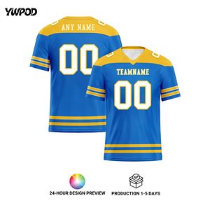 Jersey Sepak Bola Amerika Grosir Cetak Sesuai Permintaan OEM ODM Nama Tim Kustom Seragam Olahraga Bernapas FBJ02-250607-14 - Product Image 2