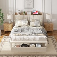 Maßgefertigtes, verstellbares, modernes, umweltfreundliches Polsterbett mit klappbarem Kopfteil und großer Schublade für das Hauptschlafzimmer
