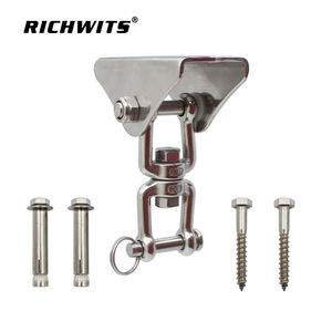 RICHWITS แผ่นยึดตะขอเกี่ยวสแตนเลส รับน้ำหนักได้ 600 กก. สำหรับเปลญวน พร้อมสกรูและพุกยึด - Product Image 1