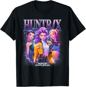 เสื้อยืดลำลองผู้ชาย Huntrix Kpop Demon Hunters คอกลม ผ้าสแปนเด็กซ์/คอตตอน ระบายอากาศได้ดี น้ำหนัก 240 กรัม พิมพ์ลาย เหมาะสำหรับฤดูร้อน - Product Image 1