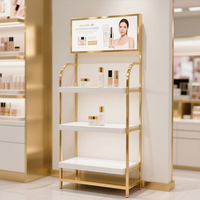 Soporte de exhibición de cosméticos montado en la pared minimalista moderno ahorro de espacio pequeño organizador de maquillaje solución de torre de exhibición de cuidado de la piel