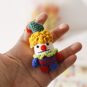 Funny Knitted Woll Doll Clown Key Chains Amigurumi Keychain Handwoven <b>Keyrings</b> Hand Made Crochet Clown Keychain Crochet Keychain - Product Image 4