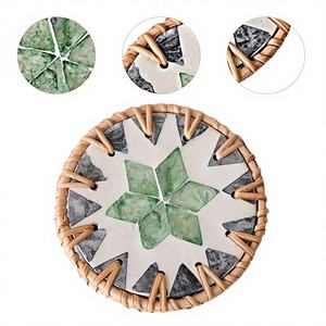 Sous-verre écologique en bambou, set de table bohème pour Thanksgiving, mariages, fêtes de Noël, décoration de centre de table - Lot de plusieurs pièces pour intérieur - Product Image 1