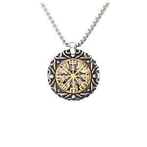 Yunnique-collar retro con colgante de brújula vikinga para hombre, de acero inoxidable, regalo, joyería, accesorio de moda - Product Image 5