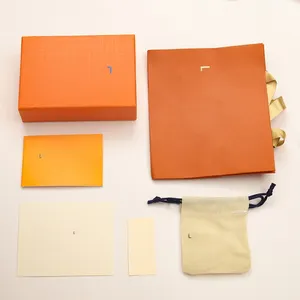 लोगो नारंगी पीले लक्जरी गहने पैकेजिंग बॉक्स अनुकूलित गहने डिजाइनर ब्रांड पैकेजिंग