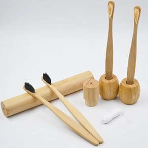 Portaspazzolino in Bambù Ecologico, <span class=keywords><strong>Set</strong></span> di Quattro Pezzi con Logo Personalizzato, Organico e Biodegradabile - Product Image 6