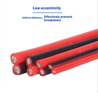 Fil de cuivre extra souple en silicone rouge et noir, multibrins rond, 0,08 mm, 20 AWG, résistant aux températures, tension nominale 200-600 V