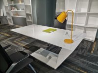 Escritorio Modular de Oficina Tipo I de Estilo Nórdico, Marca ML, en MDF, Moderno, Ejecutivo, para CEO, Color Rosa y Blanco, Hogar Inteligente, 3 Años de Garantía
