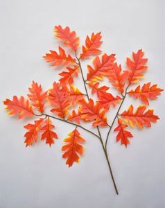 موسم J بيع بالجملة عيد الشكر ديكور المنزل أوراق البلوط الاصطناعي فروع نبات العشب الأخضر - Product Image 3