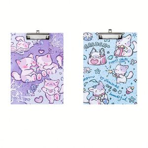 Factory Wholesale Cartoon Cat A4 Clip File Kawaii Filing Products <b>School</b> Office Writing Pad <b>Folder</b> - Product Image 1