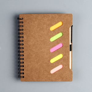 Creative Kraft Cover Spiral Notebook with Refillable Sticky Notes, Tabs Stationery Pad for Office, School and Promotional Gifts - Product Image 4
