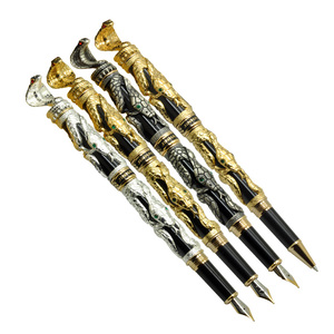 Penna a Sfera Jinhao Snake 3D <span class=keywords><strong>Cobra</strong></span> Avanzata con Ricarica Nera, Regalo VIP per Clienti, Penna di Lusso 3D Argento e Oro - Product Image 6
