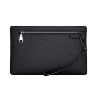 Dompet Pria Kulit PU Anti Air dengan Logo, Ritsleting, dan Bahan Polyester untuk Menyimpan Uang