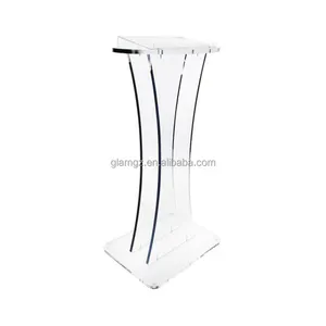 Clear Podium Stand Acrylic Lectern Portable Acrylic Pulpits Professional Presentation Podium Welcome Desk For Church