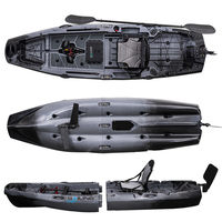 Kayak modulaire CE 10 pieds, coque LLDPE de 33 pouces de large, propulsion par hélice/aileron/moteur électrique/stabilisateur pour la pêche en surf, le canoë et le rameur