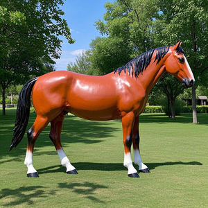 Décoration de jardin d'intérieur et d'extérieur, vente en gros, OEM, statue de cheval en fibre de verre grandeur nature, cheval <span class=keywords><strong>noir</strong></span>, sculpture d'art en FRP personnalisée - Product Image 1