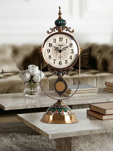 Armens 6903-1 tùy chỉnh thiết kế mới sang trọng cổ máy tính để bàn sáng tạo kính bàn Đồng hồ khâu con lắc bảng đồng hồ - Product Image 3